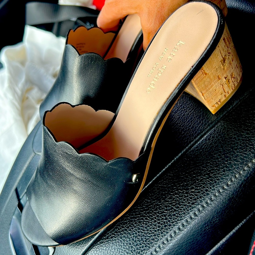 Kate Spade Warren Black Scalloped Women's Mules